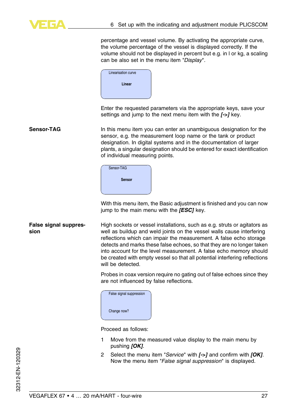VEGA VEGAFLEX 67 (-200…+400°C) 4 … 20 mA_HART four-wire User Manual | Page 27 / 56