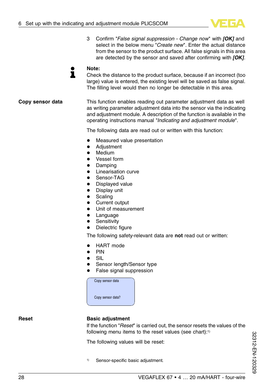 VEGA VEGAFLEX 67 (-200…+400°C) 4 … 20 mA_HART four-wire User Manual | Page 28 / 56