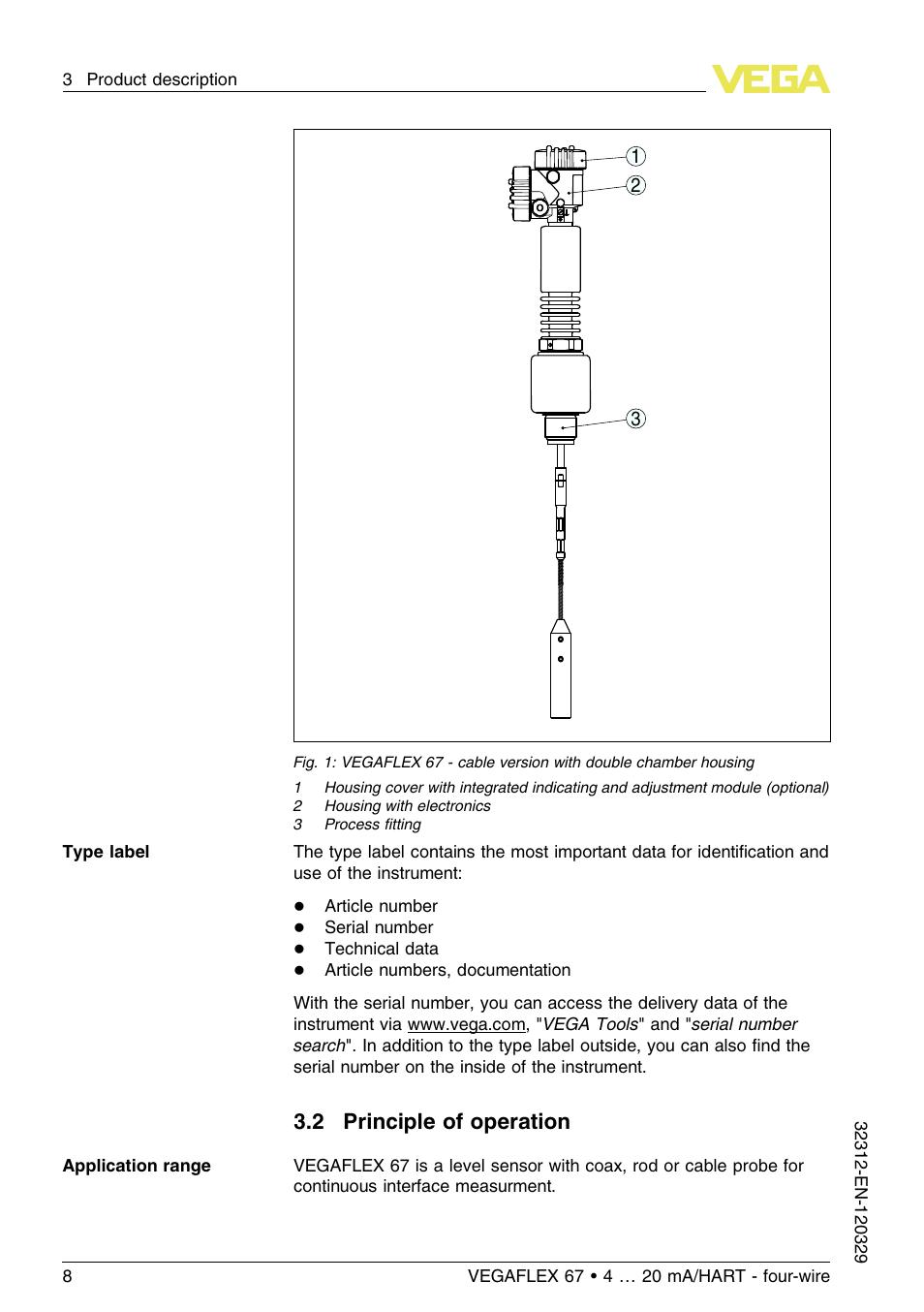 2 principle of operation | VEGA VEGAFLEX 67 (-200…+400°C) 4 … 20 mA_HART four-wire User Manual | Page 8 / 56