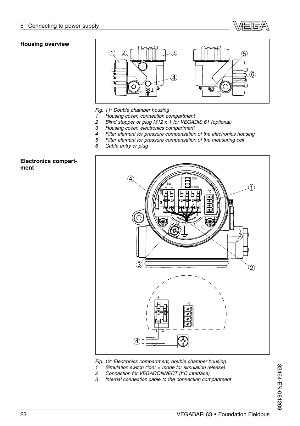 VEGA VEGABAR 63 Foundation Fieldbus User Manual | Page 22 / 76