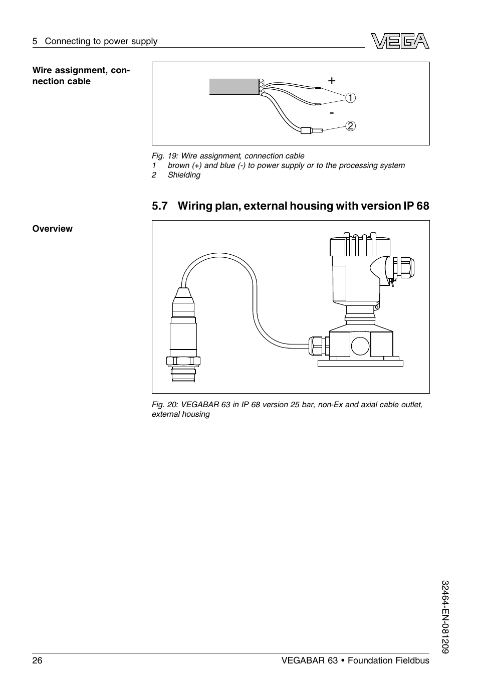 VEGA VEGABAR 63 Foundation Fieldbus User Manual | Page 26 / 76