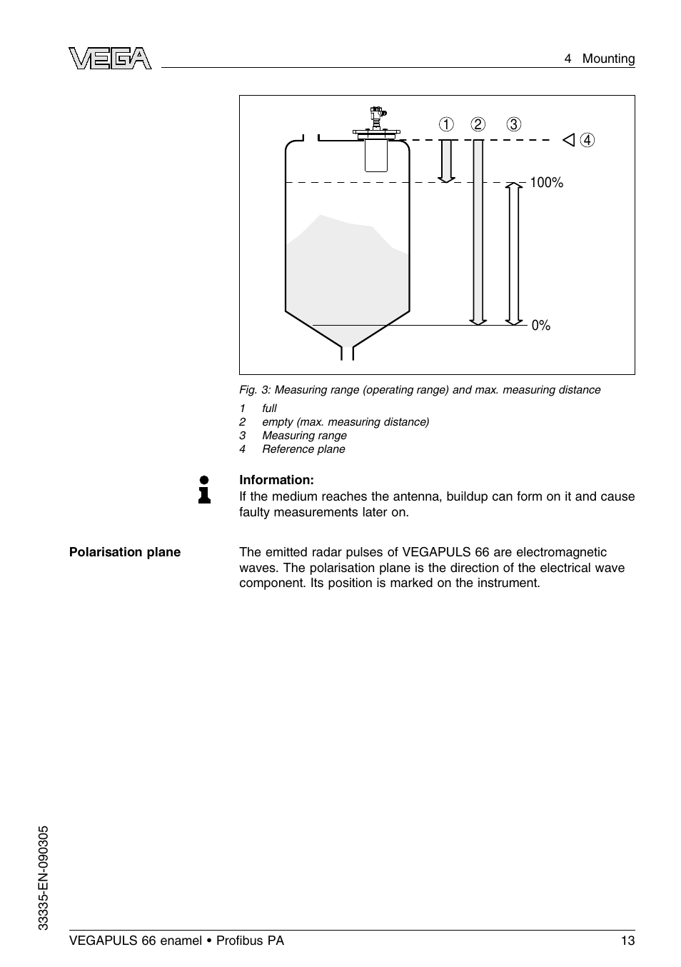 VEGA VEGAPULS 66 (≥ 2.0.0 - ≤ 3.8) enamel Proﬁbus PA User Manual | Page 13 / 64