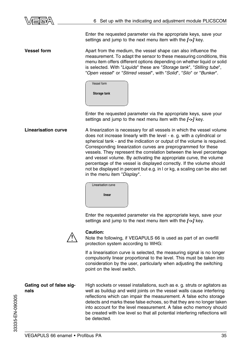 VEGA VEGAPULS 66 (≥ 2.0.0 - ≤ 3.8) enamel Proﬁbus PA User Manual | Page 35 / 64