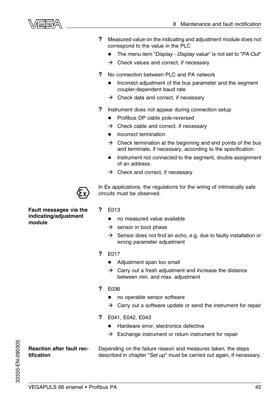 VEGA VEGAPULS 66 (≥ 2.0.0 - ≤ 3.8) enamel Proﬁbus PA User Manual | Page 45 / 64