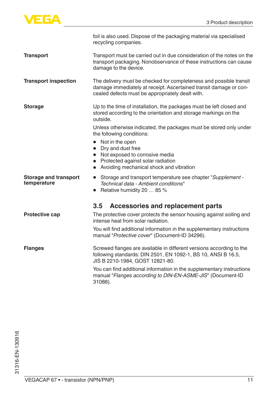 5 accessories and replacement parts | VEGA VEGACAP 67 - transistor (NPN_PNP) User Manual | Page 11 / 40