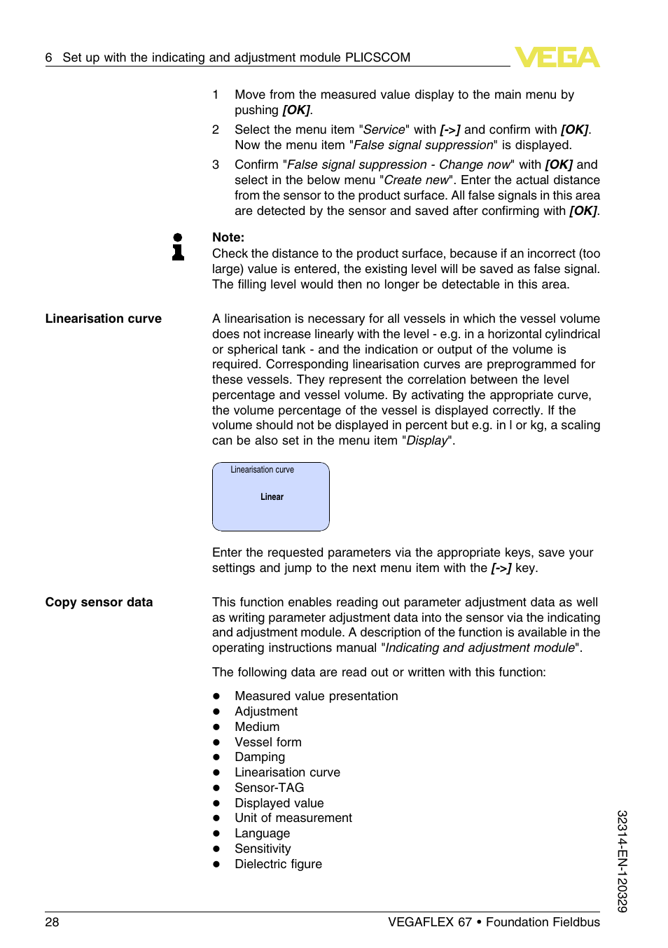 VEGA VEGAFLEX 67 (-200…+400°C) Foundation Fieldbus User Manual | Page 28 / 64