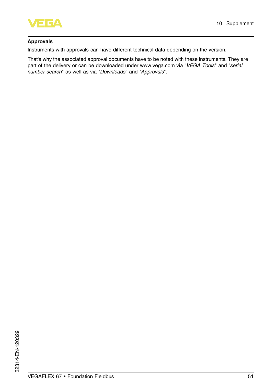 VEGA VEGAFLEX 67 (-200…+400°C) Foundation Fieldbus User Manual | Page 51 / 64