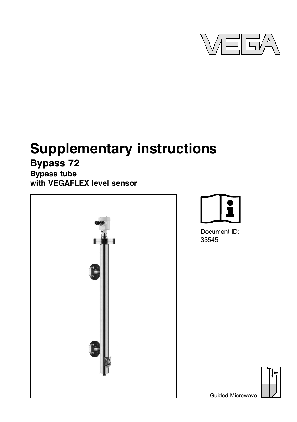 VEGA Bypass 72 Bypass tube with VEGAFLEX level sensor User Manual | 12 pages