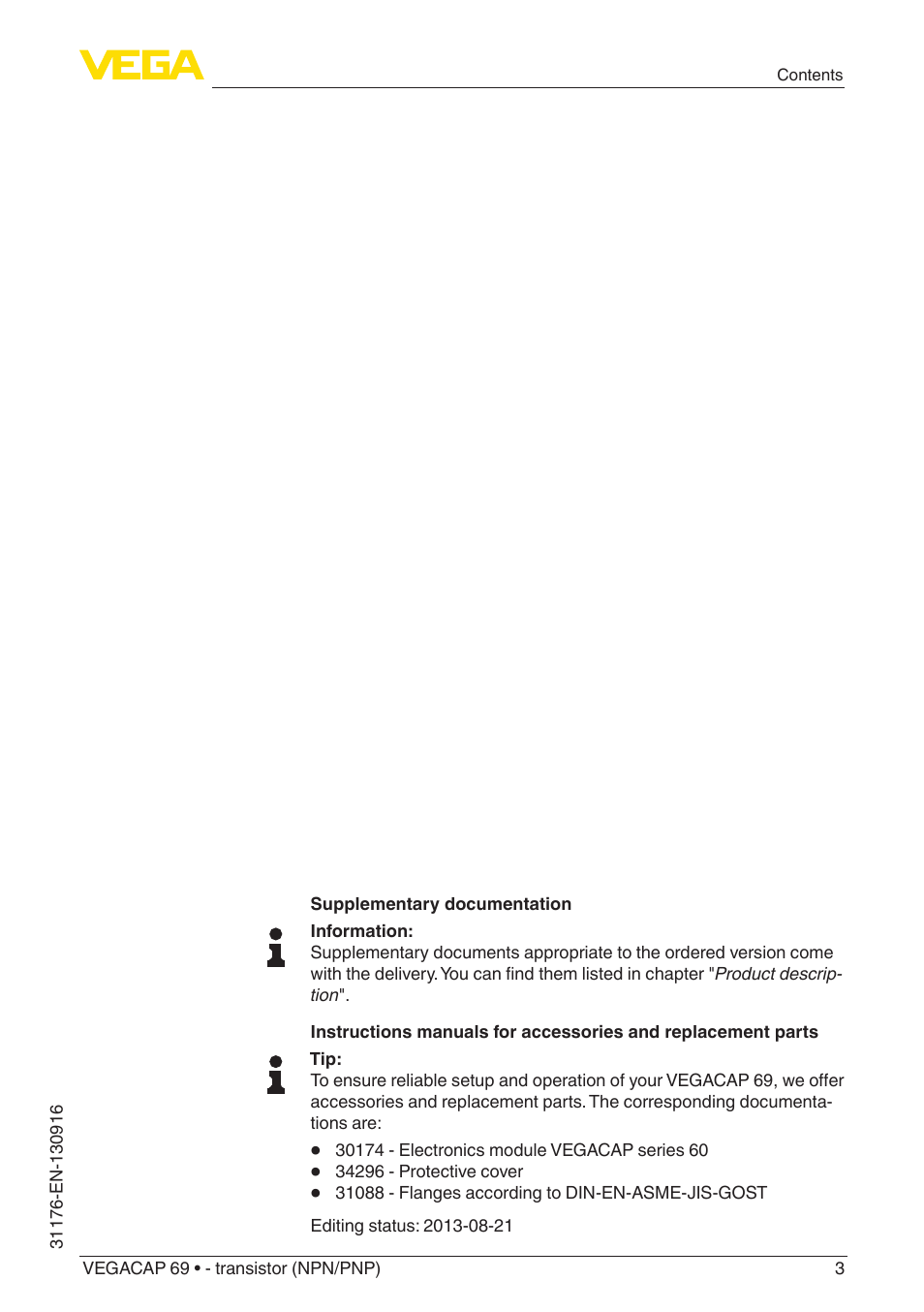 VEGA VEGACAP 69 - transistor (NPN_PNP) User Manual | Page 3 / 36
