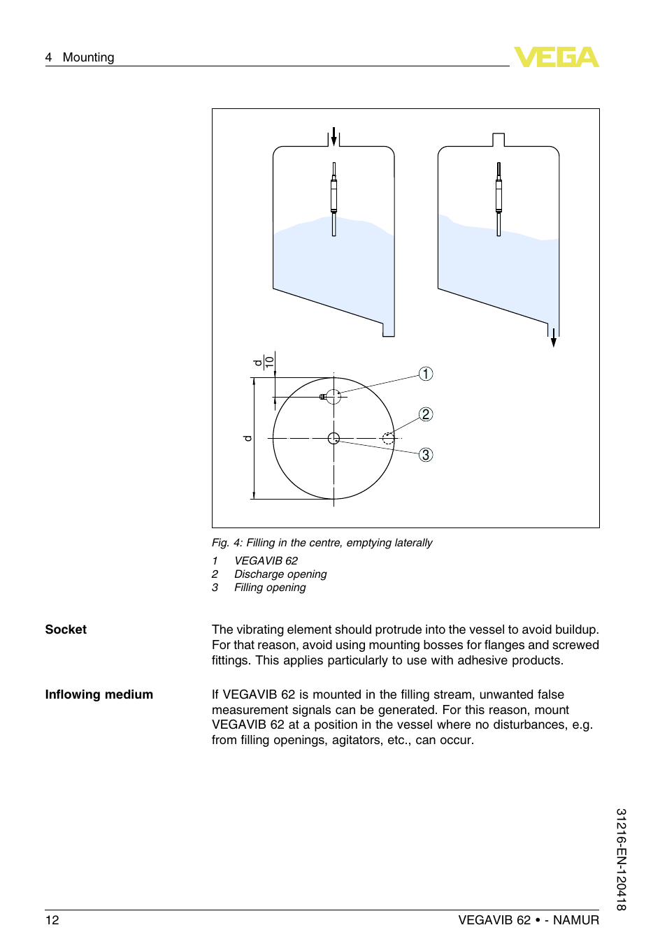 VEGA VEGAVIB 62 - NAMUR User Manual | Page 12 / 36