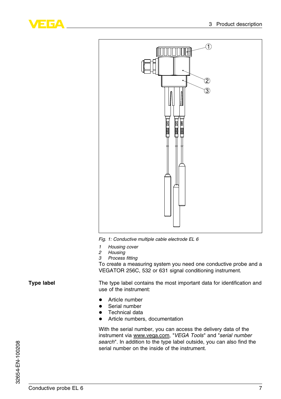 VEGA EL 6 Conductive probe User Manual | Page 7 / 24