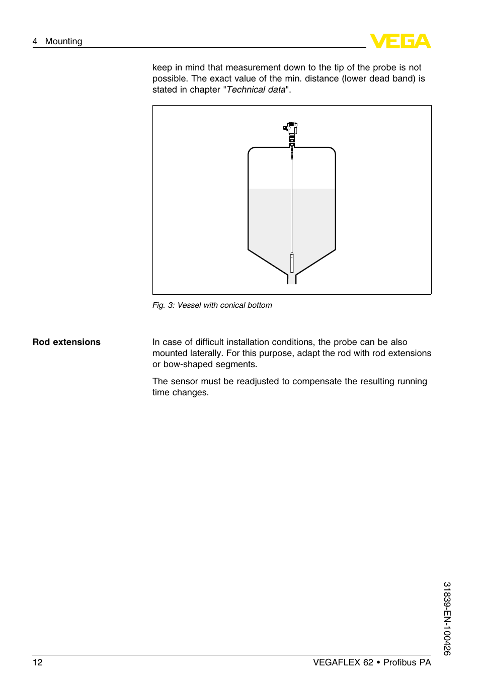 VEGA VEGAFLEX 62 Profibus PA User Manual | Page 12 / 64