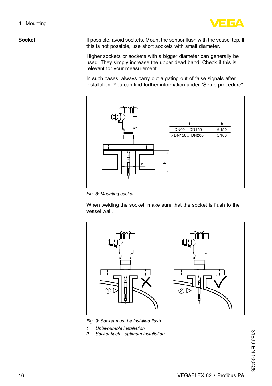 VEGA VEGAFLEX 62 Profibus PA User Manual | Page 16 / 64