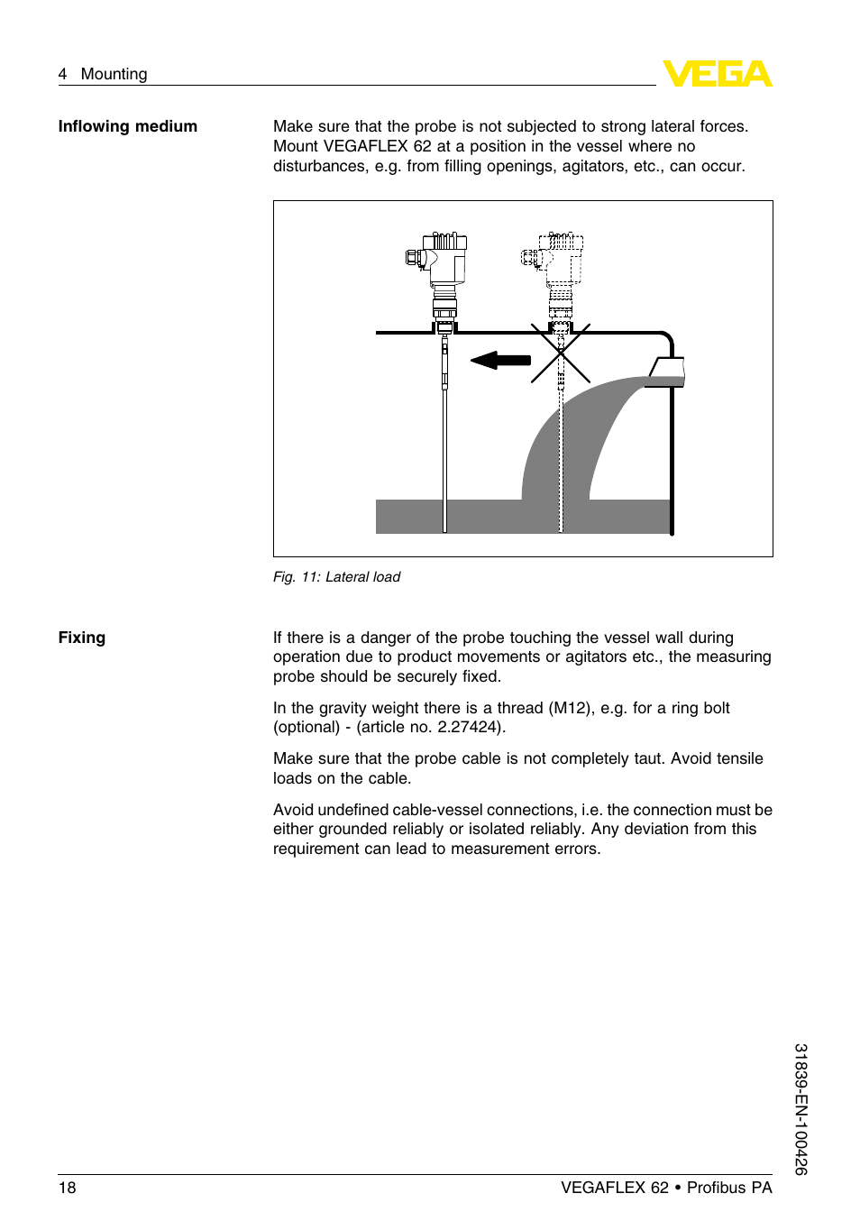 VEGA VEGAFLEX 62 Profibus PA User Manual | Page 18 / 64