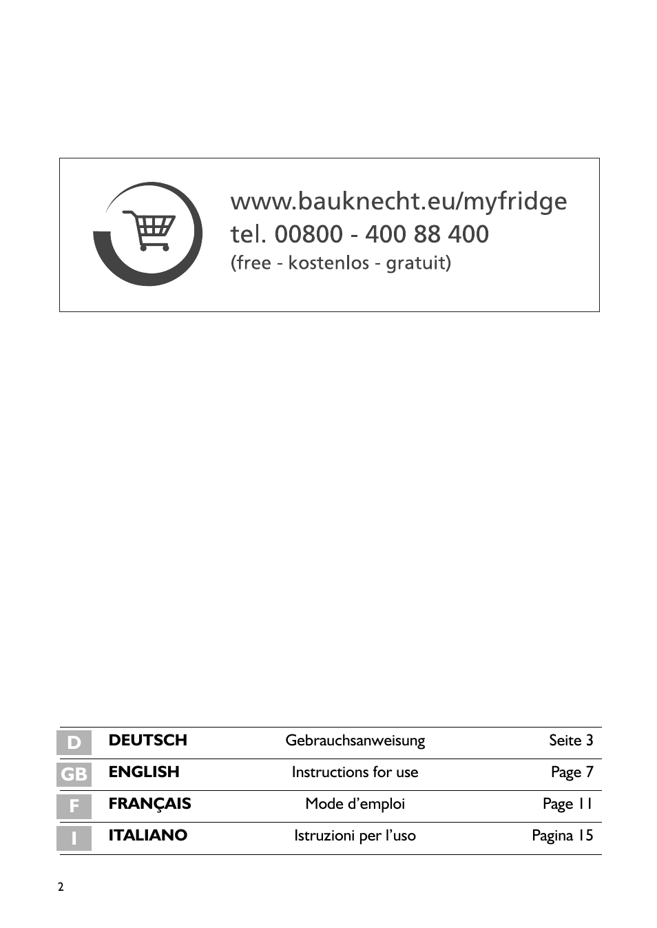 Whirlpool ARG 340 /A-LH User Manual | Page 2 / 20