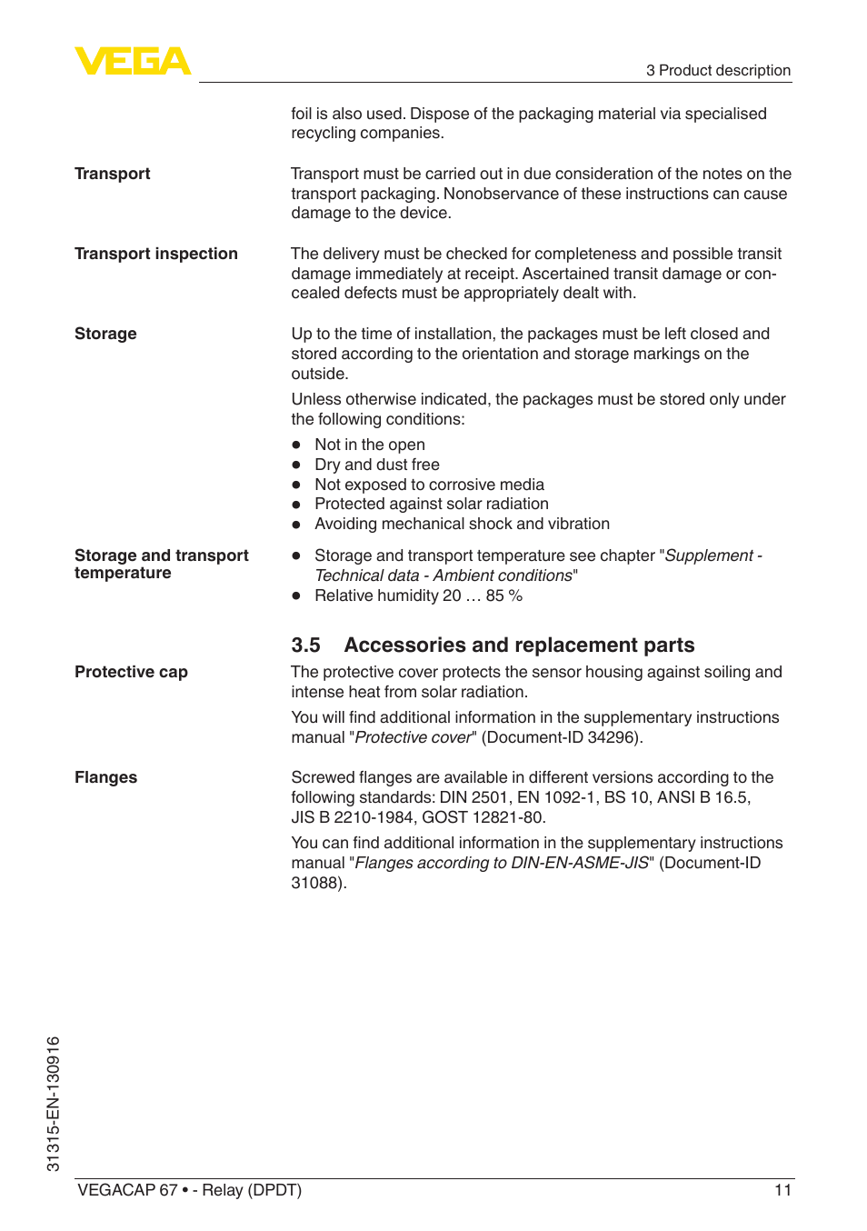 5 accessories and replacement parts | VEGA VEGACAP 67 - Relay (DPDT) User Manual | Page 11 / 36
