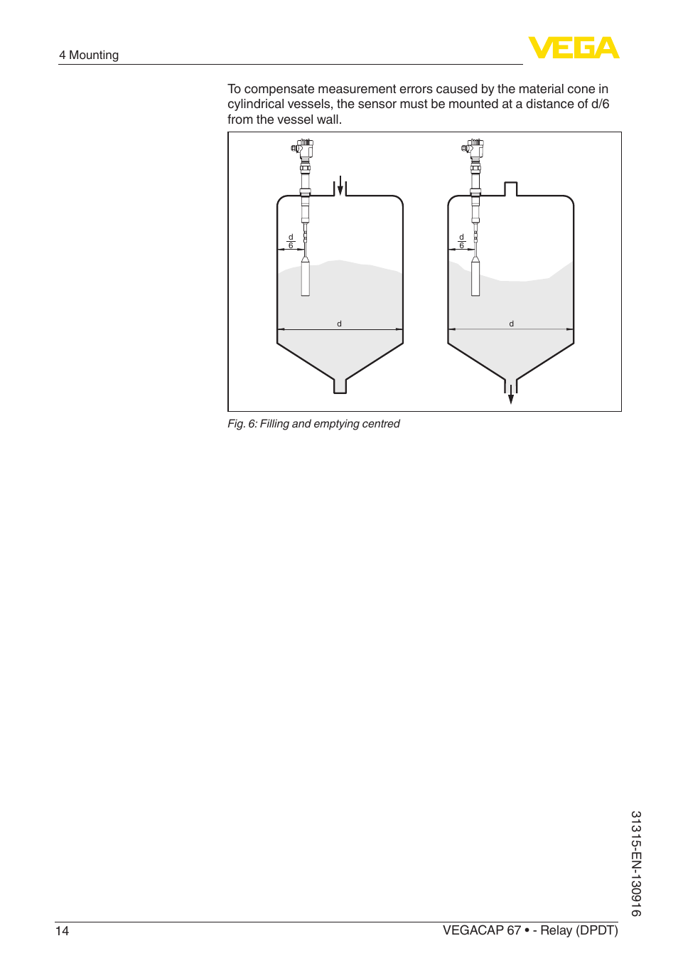 VEGA VEGACAP 67 - Relay (DPDT) User Manual | Page 14 / 36