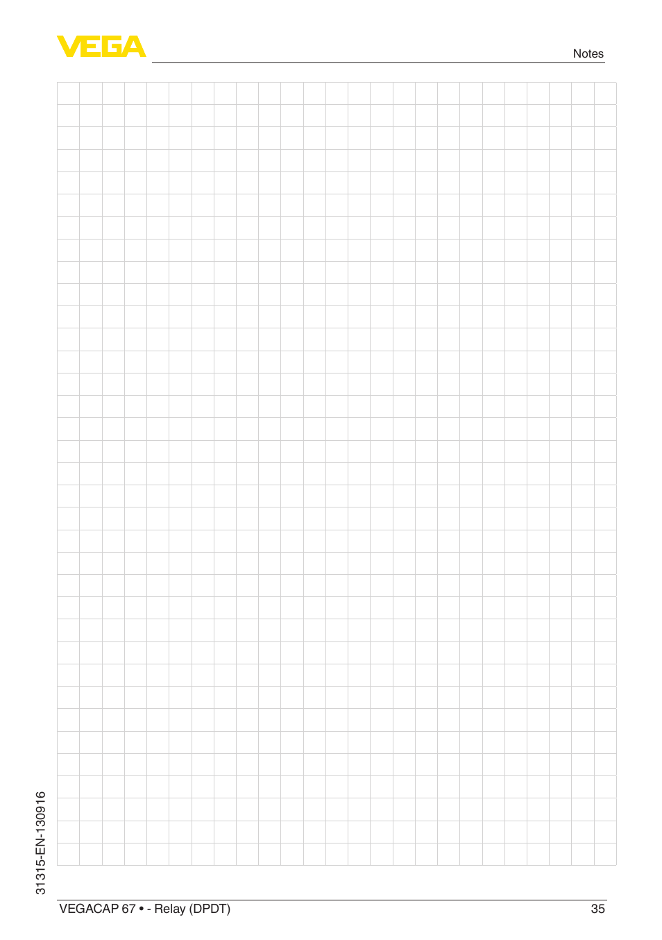 VEGA VEGACAP 67 - Relay (DPDT) User Manual | Page 35 / 36