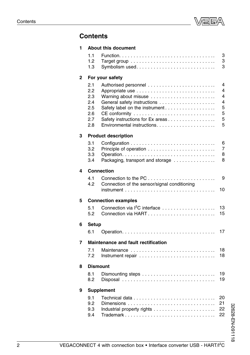 VEGA VEGACONNECT 4 User Manual | Page 2 / 24