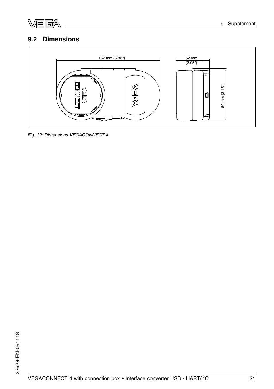 2 dimensions | VEGA VEGACONNECT 4 User Manual | Page 21 / 24