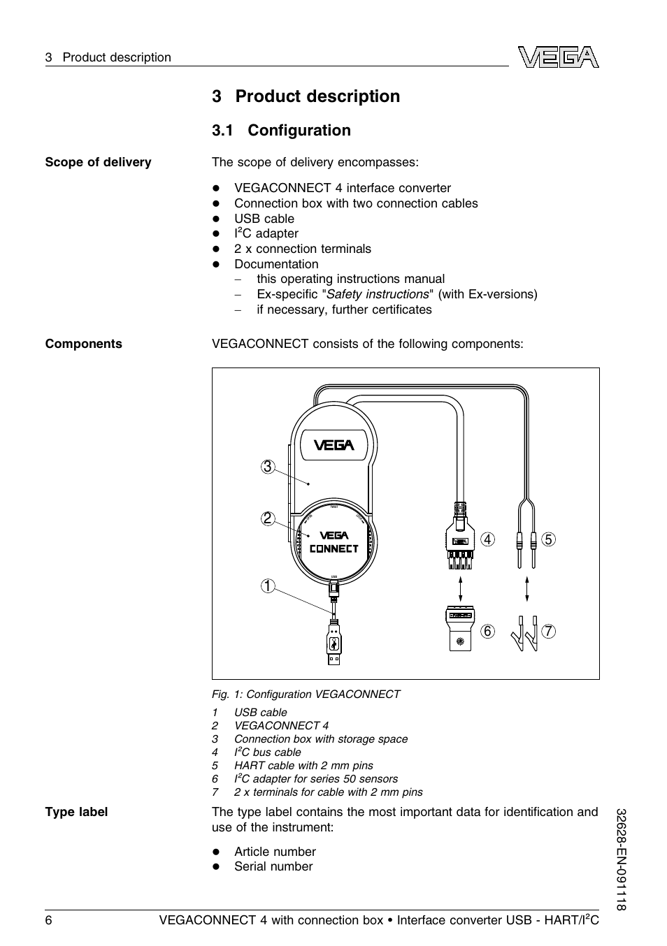 3 product description, 1 configuration, 1 conﬁguration | VEGA VEGACONNECT 4 User Manual | Page 6 / 24