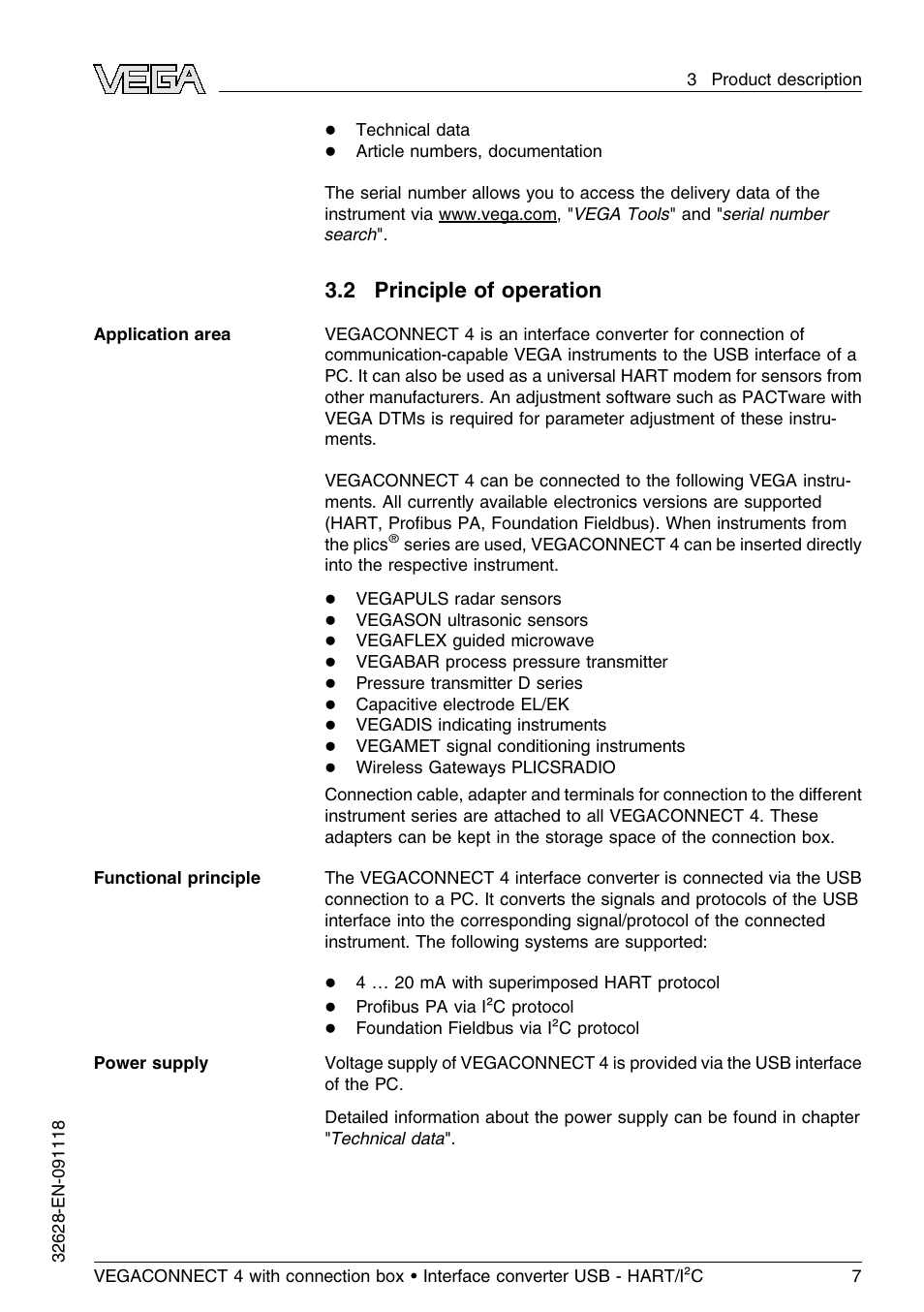 2 principle of operation | VEGA VEGACONNECT 4 User Manual | Page 7 / 24