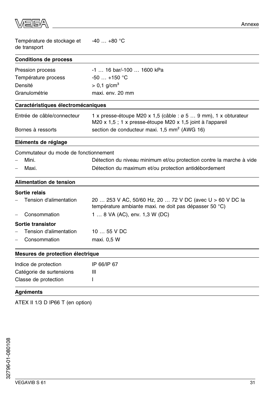 VEGA VEGAVIB S 61 User Manual | Page 31 / 48