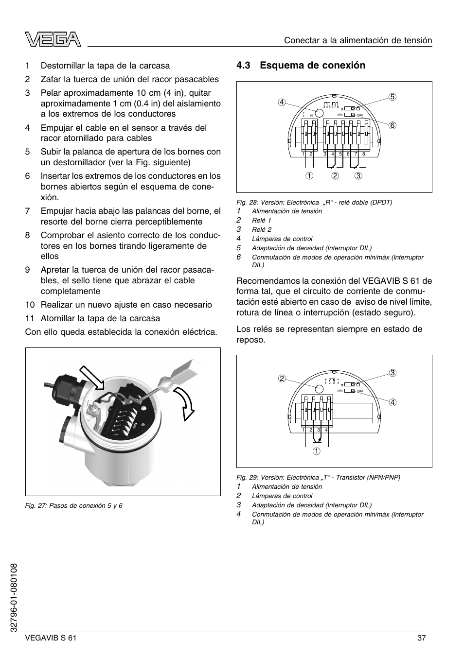 3 esquema de conexión | VEGA VEGAVIB S 61 User Manual | Page 37 / 48