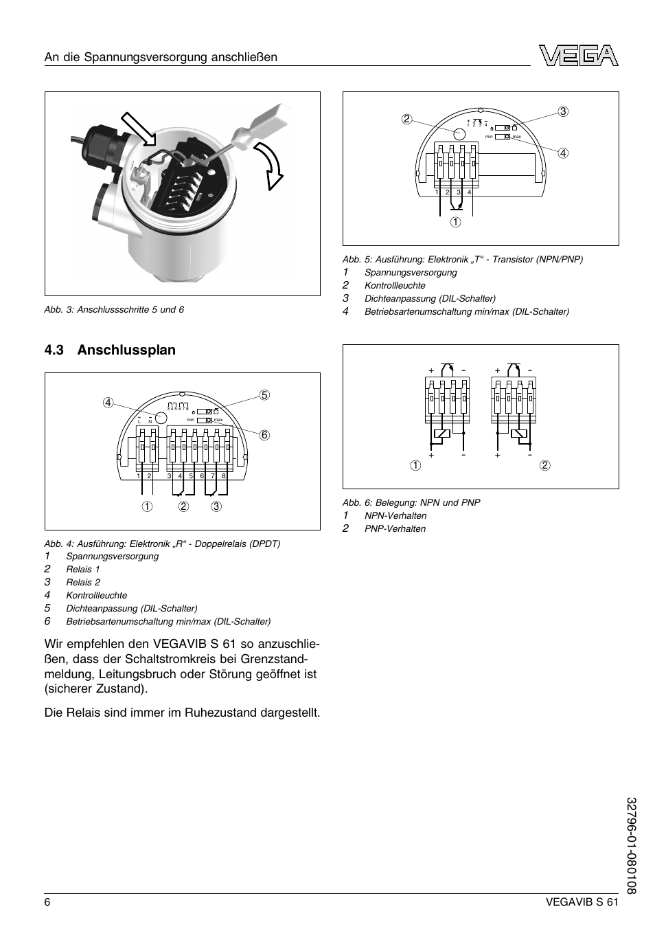 3 anschlussplan | VEGA VEGAVIB S 61 User Manual | Page 6 / 48