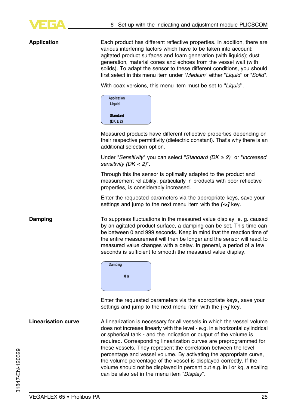 VEGA VEGAFLEX 65 Profibus PA User Manual | Page 25 / 56