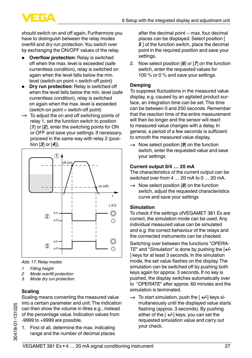 VEGA VEGAMET 381 Ex User Manual | Page 27 / 72