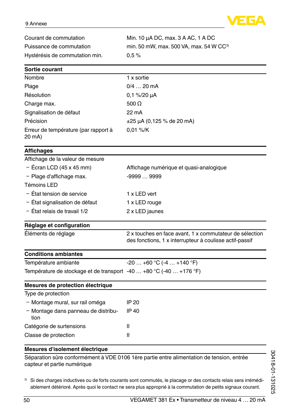 VEGA VEGAMET 381 Ex User Manual | Page 50 / 72