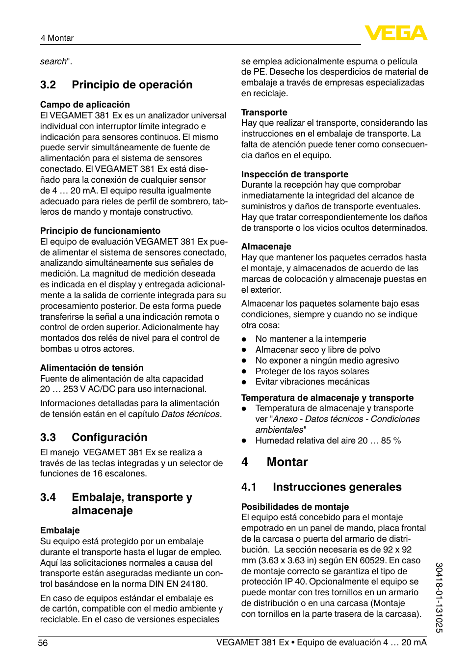 4 montar | VEGA VEGAMET 381 Ex User Manual | Page 56 / 72