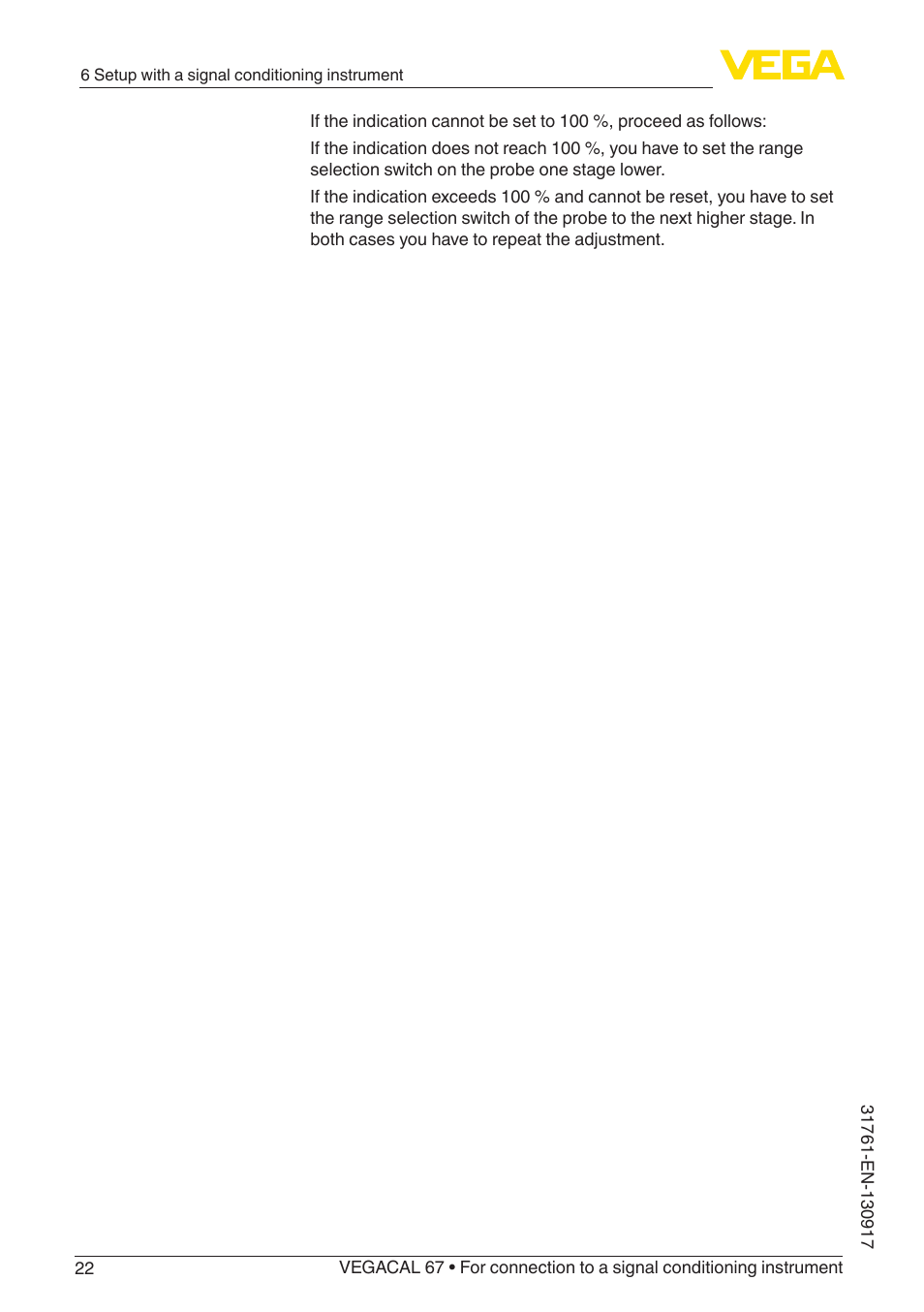 VEGA VEGACAL 67 For connection to a signal conditioning instrument User Manual | Page 22 / 36