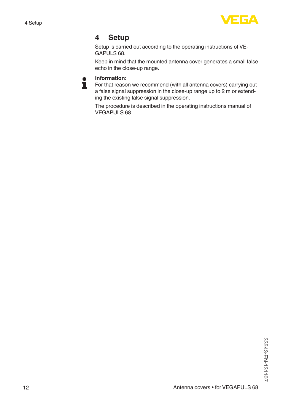 4 setup | VEGA VEGAPULS 68 Antenna covers User Manual | Page 12 / 20