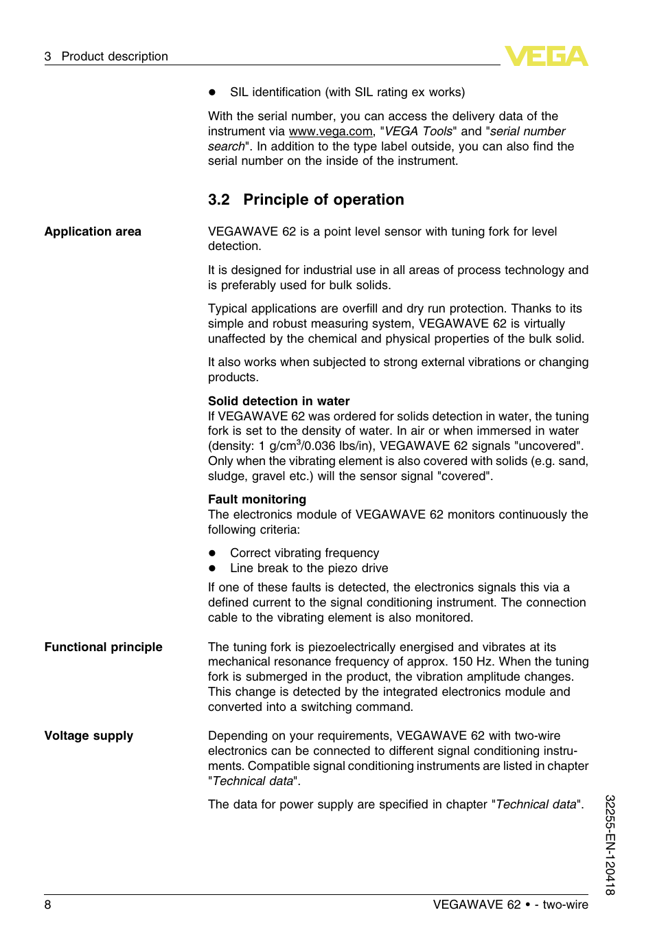 2 principle of operation | VEGA VEGAWAVE 62 - two-wire User Manual | Page 8 / 40