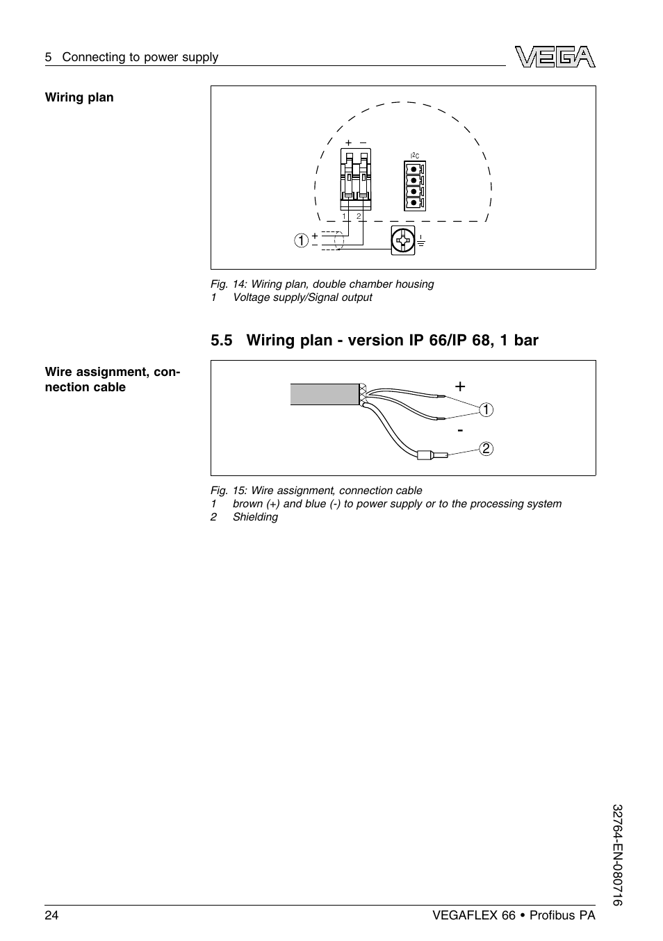 VEGA VEGAFLEX 66 (-110…+400°C) Profibus PA User Manual | Page 24 / 68