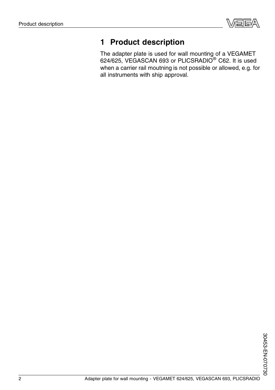 1 product description | VEGA PLICSRADIO C62 User Manual | Page 2 / 8