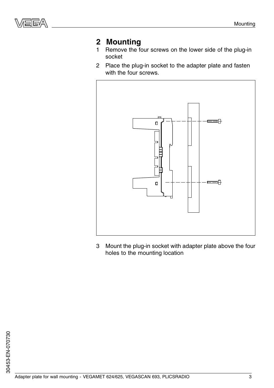 2 mounting | VEGA PLICSRADIO C62 User Manual | Page 3 / 8