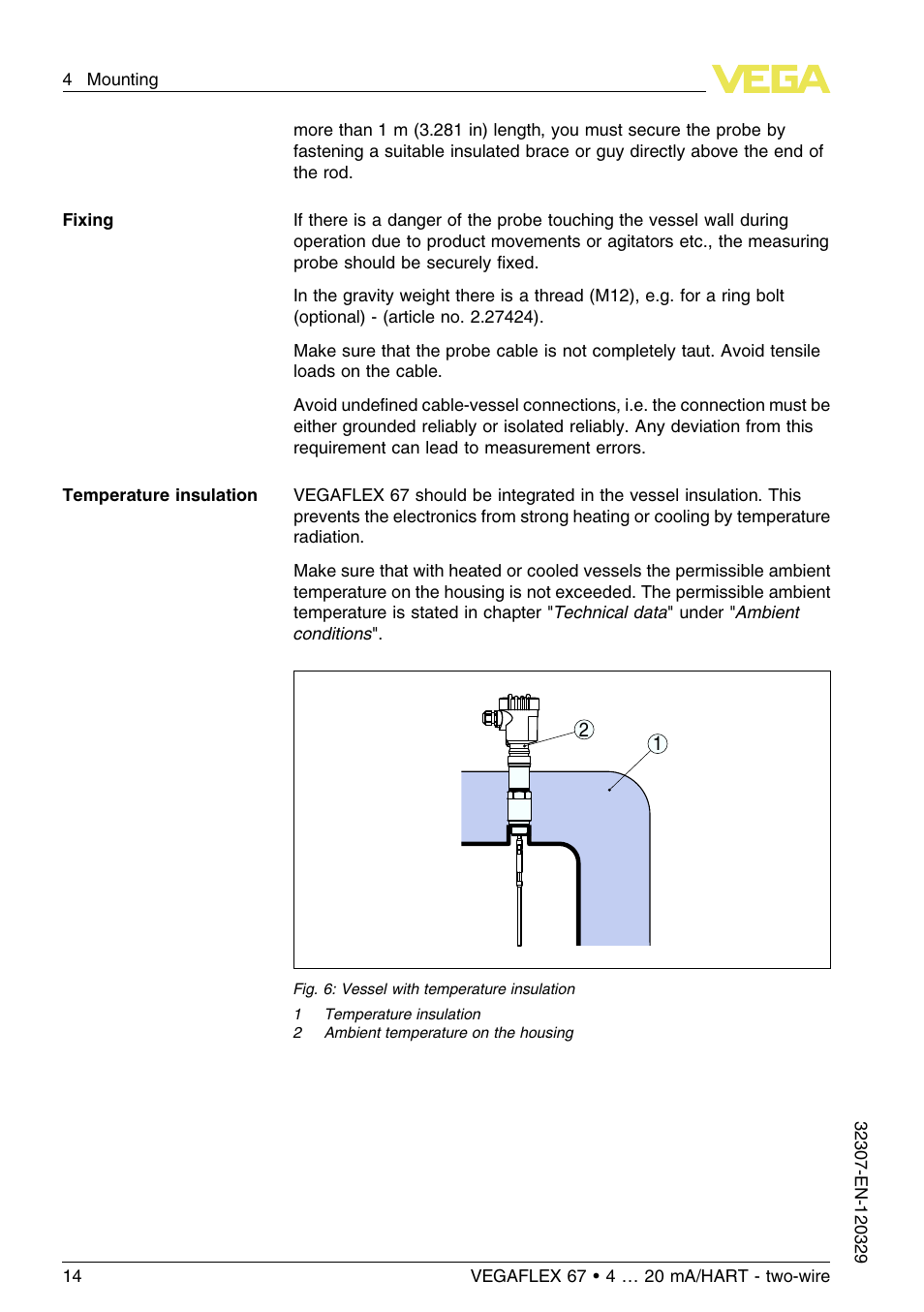 VEGA VEGAFLEX 67 (-20…+250°C) 4 … 20 mA_HART two-wire User Manual | Page 14 / 64