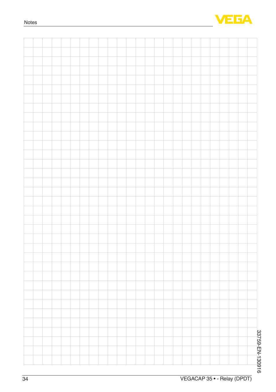VEGA VEGACAP 35 - Relay (DPDT) User Manual | Page 34 / 36