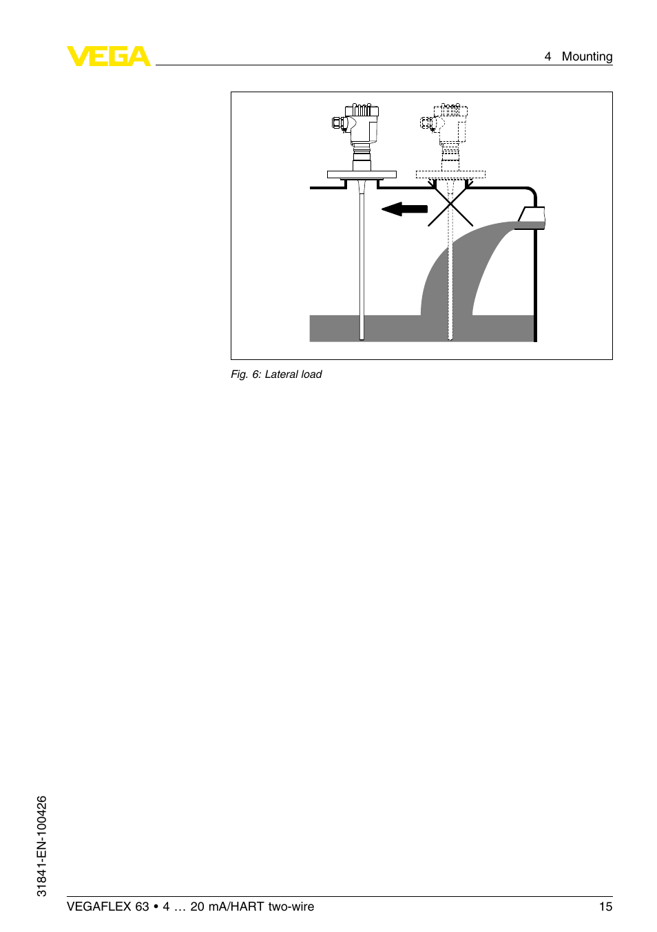 VEGA VEGAFLEX 63 4 … 20 mA_HART two-wire User Manual | Page 15 / 60