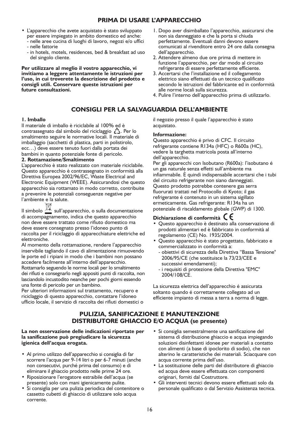 Whirlpool WSN 5554 A+X User Manual | Page 16 / 56