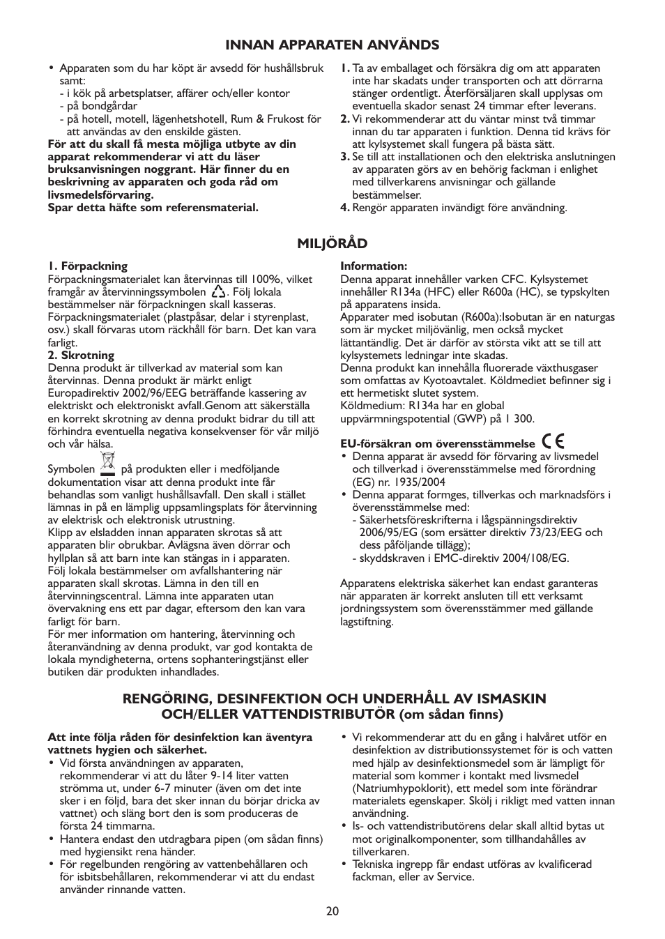 Whirlpool WSN 5554 A+X User Manual | Page 20 / 56