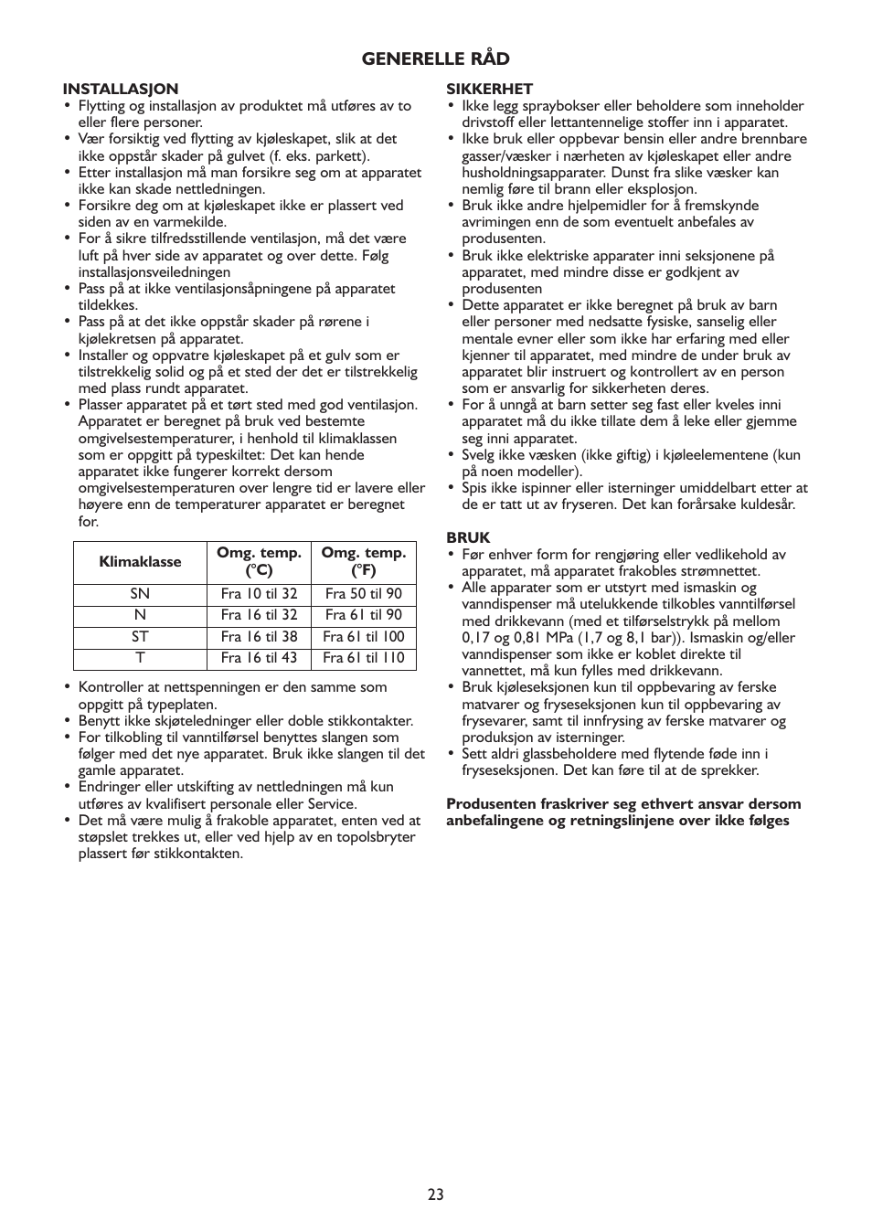 Whirlpool WSN 5554 A+X User Manual | Page 23 / 56