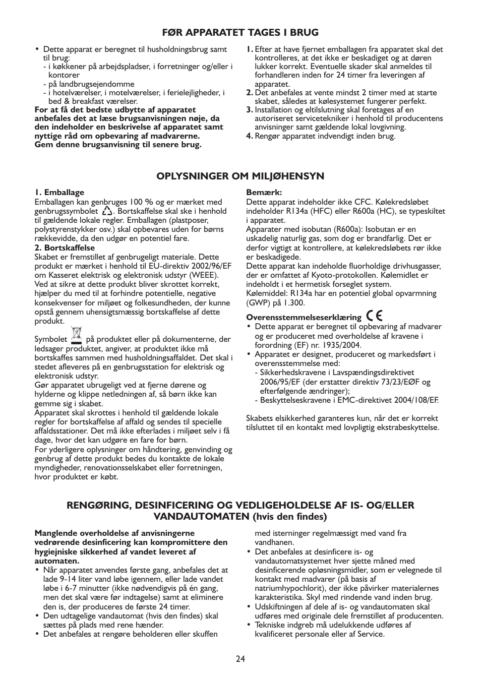Whirlpool WSN 5554 A+X User Manual | Page 24 / 56