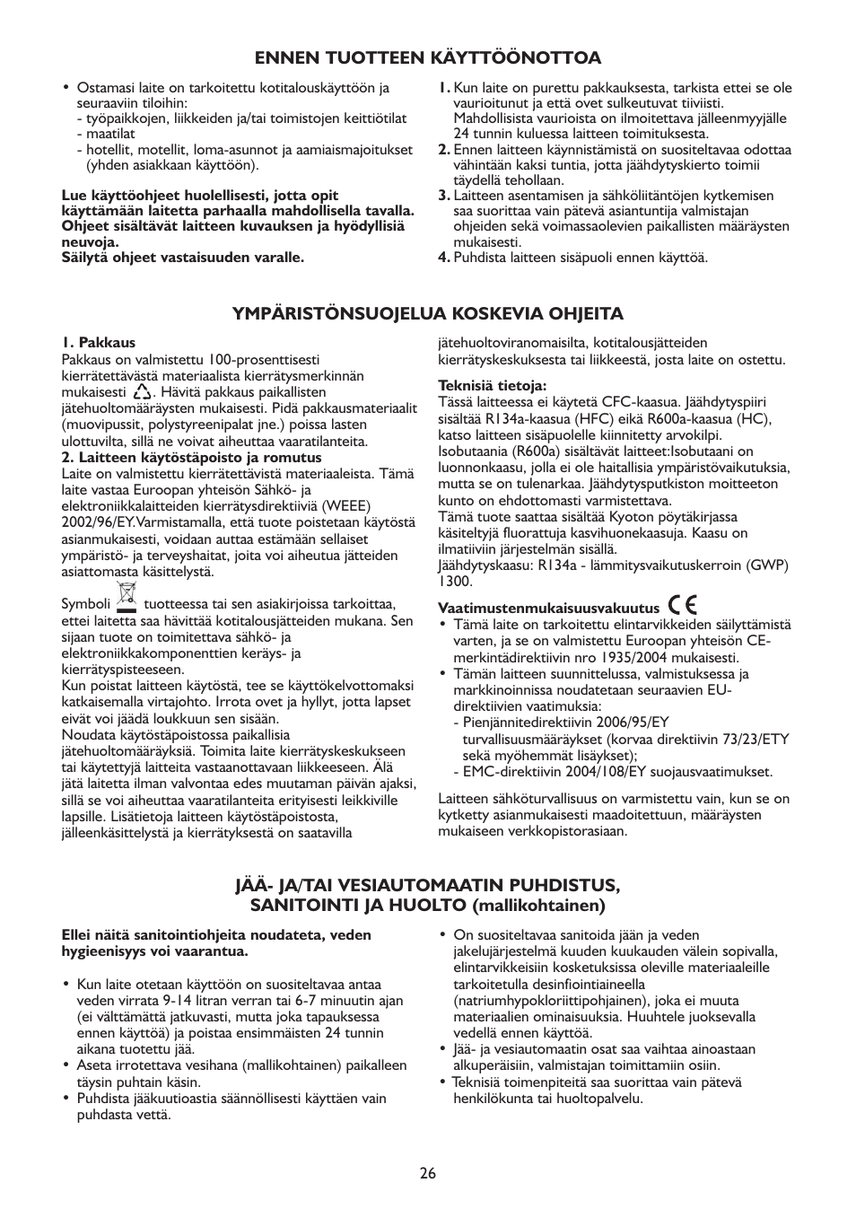 Whirlpool WSN 5554 A+X User Manual | Page 26 / 56