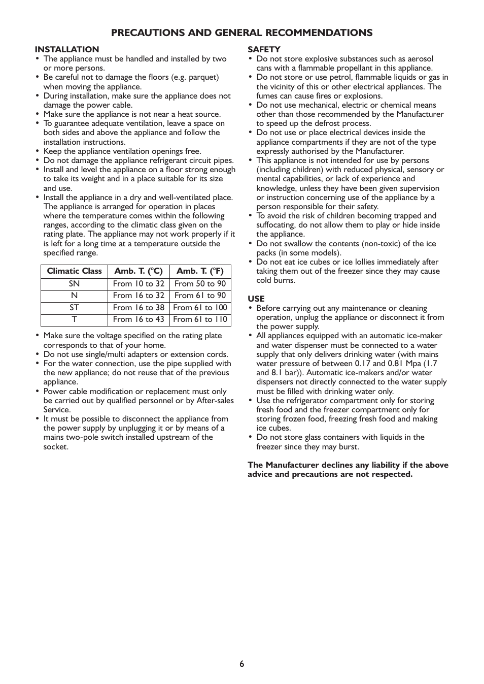 Whirlpool WSN 5554 A+X User Manual | Page 6 / 56