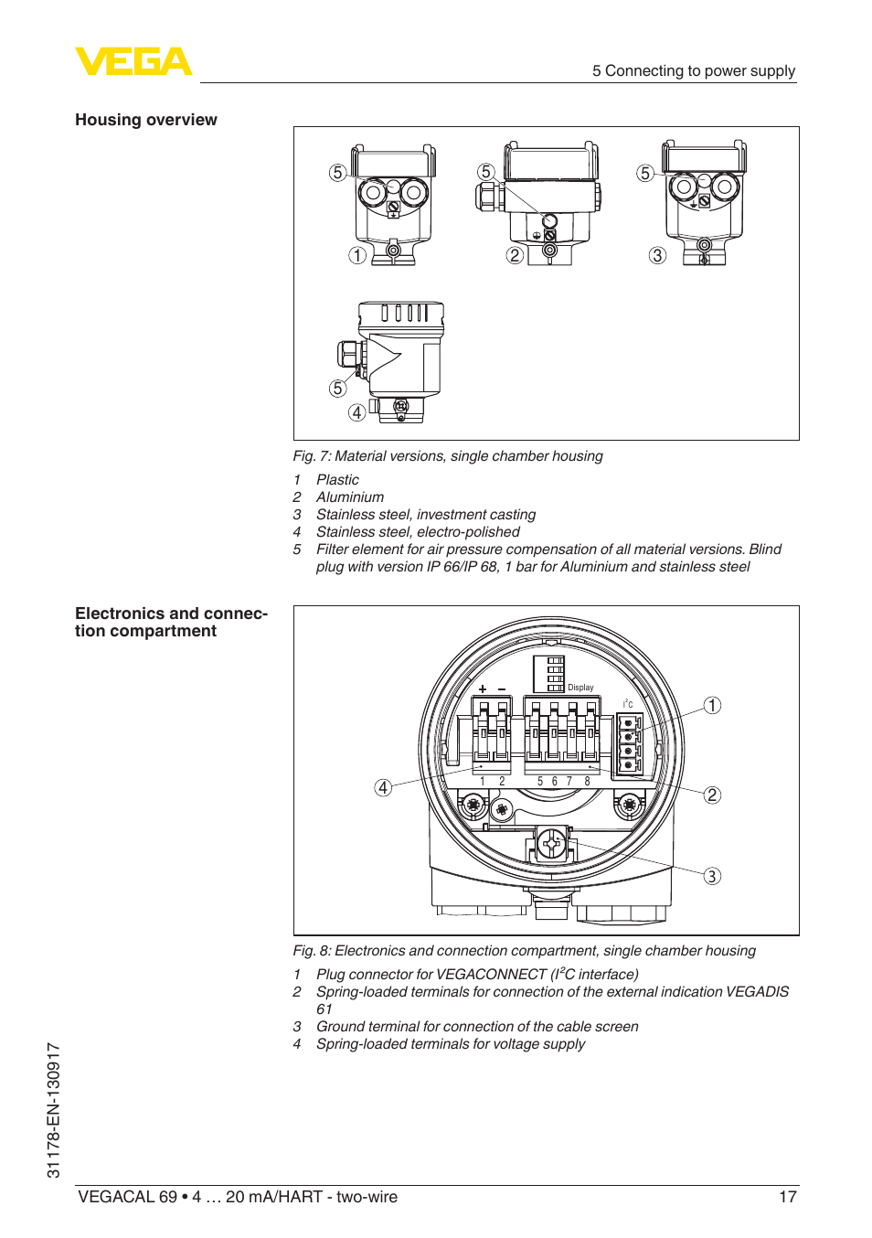 VEGA VEGACAL 69 4 … 20 mA_HART - two-wire User Manual | Page 17 / 48