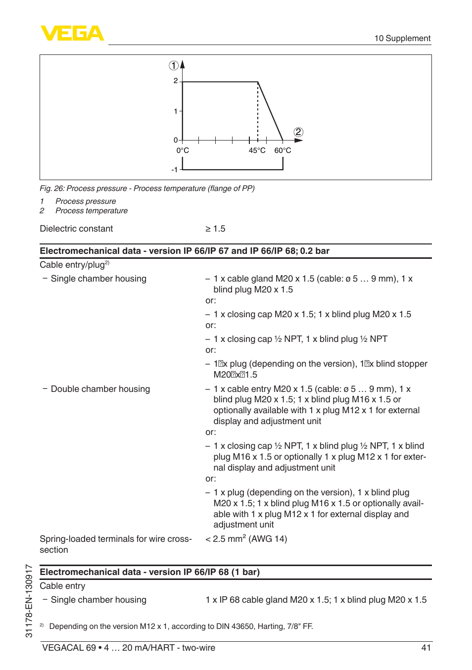 VEGA VEGACAL 69 4 … 20 mA_HART - two-wire User Manual | Page 41 / 48